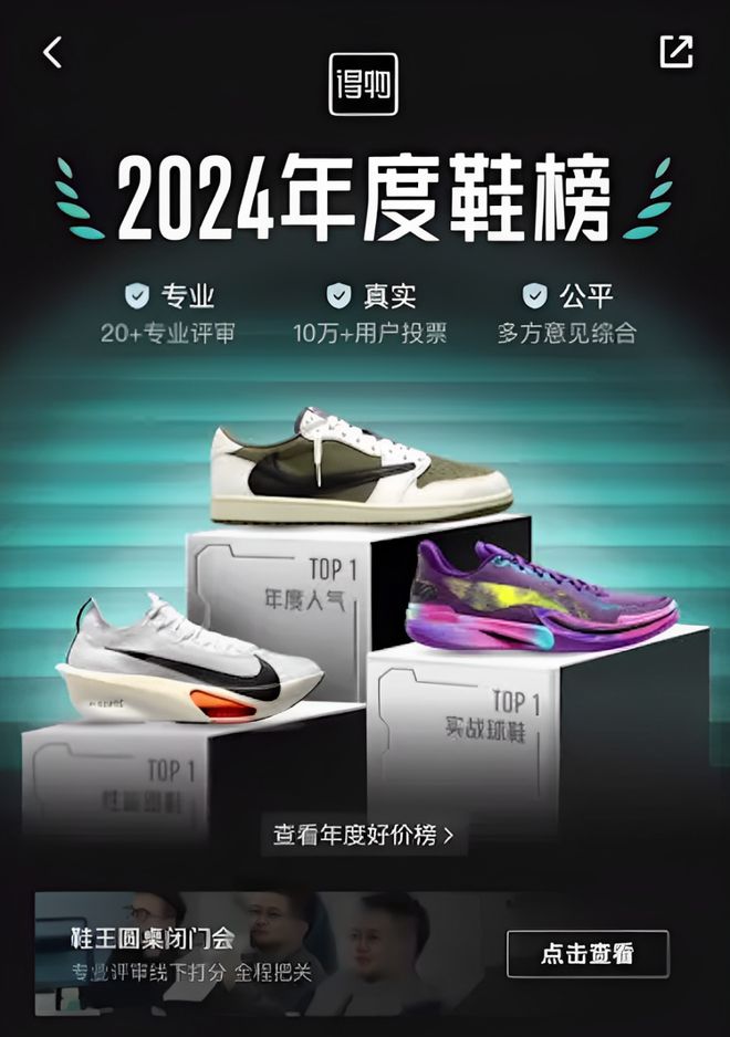 单？是不是只有得物才有底气这么狂千亿球友会首页地表最强年度鞋王榜